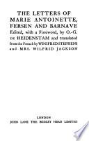 The Letters of Marie Antoinette, Fersen and Barnave