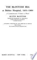 The McIntosh Era at Babies Hospital, 1931-1960
