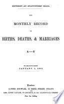 The Monthly (alphabetical) record of births, deaths, & marriages (and Alphabetical list of estates of deceased persons).