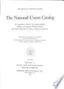 The National Union Catalog