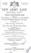The new army list, by H.G. Hart [afterw.] Hart's army list. [Quarterly]
