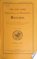 The New York Genealogical and Biographical Record