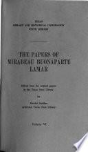 The Papers of Mirabeau Buonaparte Lamar