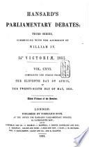 The Parliamentary Debates from the Year 1803 to the Present Time