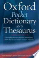 The Pocket Oxford Dictionary and Thesaurus