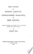 The Poems of Robert Greene, Christopher Marlowe, and Ben Jonson