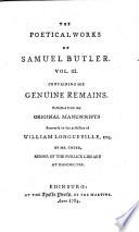 THE POETICAL WORKS OF SAMUEL BUTLER. VOL. III.