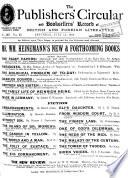 The Publishers' Circular and Booksellers' Record of British and Foreign Literature