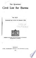 The Quarterly Civil List for Burma