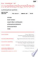 The Review of Metaphysics