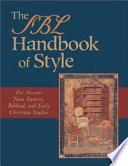 The SBL Handbook of Style