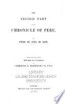 The Second Part of the Chronicle of Peru