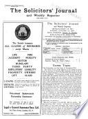 The Solicitors' Journal and Weekly Reporter