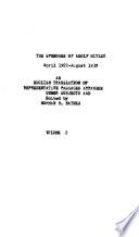 The Speeches of Adolf Hitler, April 1922-August 1939