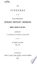 The Speeches of the Right Honourable Richard Brinsley Sheridan