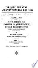 The Supplemental Appropriation Bill for 1952
