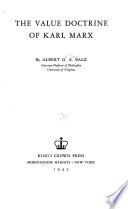 The Value Doctrine of Karl Marx