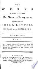 The Works of the Late Ingenious Mr. George Farquhar