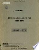 Title Index, ERIC ED Accessions File