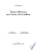 Titoli e privilegi dell'antica città di Bosa