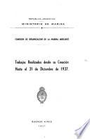 Trabajos realizados desde su creación hasta el 31 de Diciembre de 1937