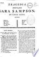 Tragedia intitulada Sara Sampson. En cinco actos