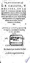 Tragicomedia de Calisto y Melibea