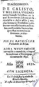 Tragicomedia de Calisto y Melibea