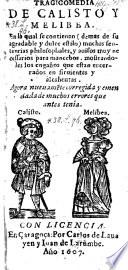 Tragicomedia de Calisto y Melibea ... nueuamente corr. y emend