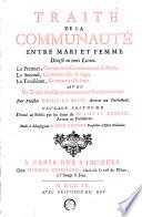 Traité de la communauté entre mari et femme