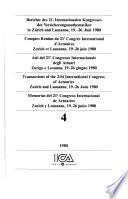 Transactions of the 21st International Congress of Actuaries, Zurich and Lausanne, 19th-26 June, 1980