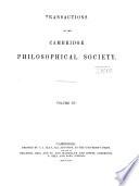 Transactions of the Cambridge Philosophical Society