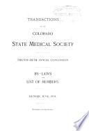 Transactions of the Colorado State Medical Society