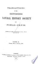 Transactions of the Hertfordshire Natural History Society and Field Club