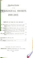 Transactions of the Philological Society