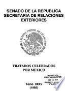 Tratados ratificados y convenios ejecutivos celebrados por México: 1992