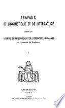 Travaux de linguistique et de littérature