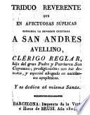 Triduo reverente que en afectuosas súplicas consagra la devoción cristiana a San Andrés Avellino