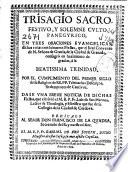 Trisagio sacro, festivo, y solemne culto