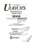Ulrich's Periodicals Directory 2003