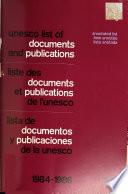 Unesco List of Documents and Publications