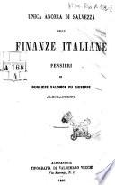 Unica ancora di salvezza delle finanze italiane pensieri