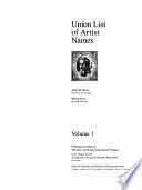 Union List of Artist Names: A-D