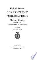 United States Government Publications Monthly Catalog