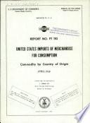 United States Imports of Merchandise for Consumption