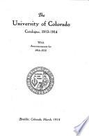 University of Colorado Catalogue
