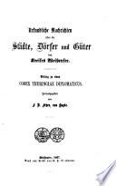 Urkundliche Nachrichten über die Städte, Dörfer und Güter des Kreises Weißensee