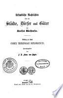 Urkundliche nachrichten über die städte, dörfer und güter des kreises Weissensee