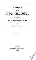 Usiologia ovvero Scienza dell'essenza