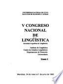 V Congreso Nacional de Lingüística
